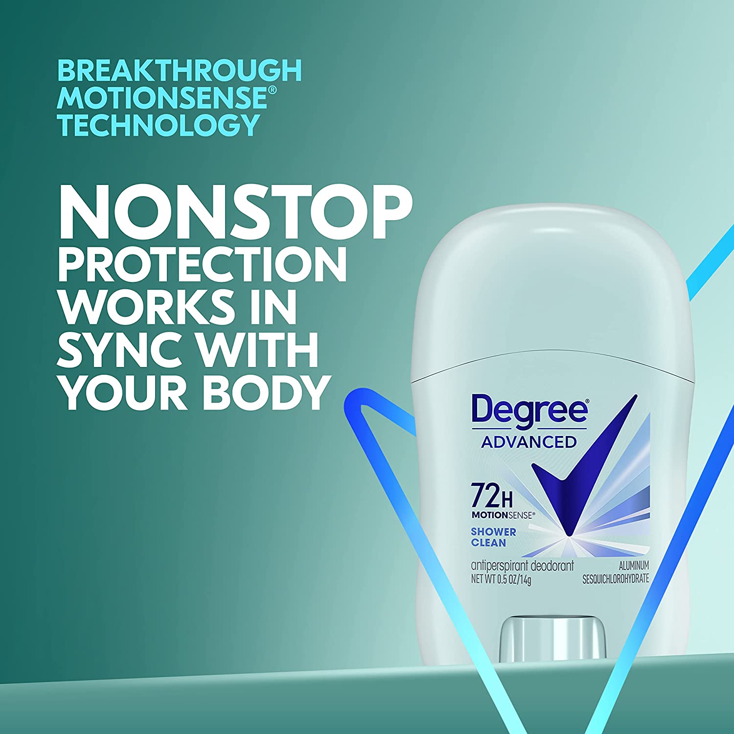 Degree Advanced Antiperspirant Deodorant 72-Hour Sweat & Odor Protection Shower Clean Antiperspirant for Women with MotionSense Technology, 0.5 Ounce (Pack of 36) - Image 9